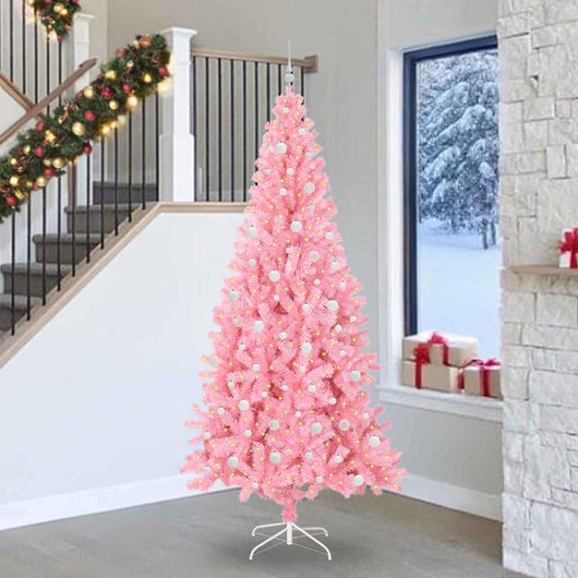 Albero di Natale con 300 LED con supporto Rosa 240 cm PVC 3396450