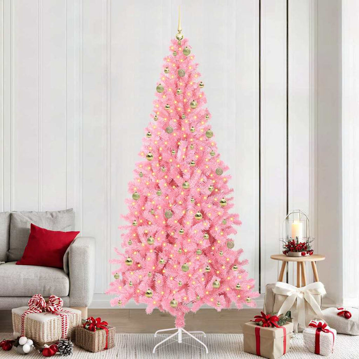 Albero di Natale con 300 LED con supporto Rosa 240 cm PVC 3396451