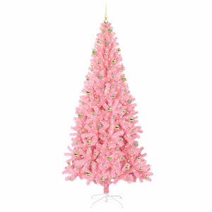 Albero di Natale con 300 LED con supporto Rosa 240 cm PVC 3396451