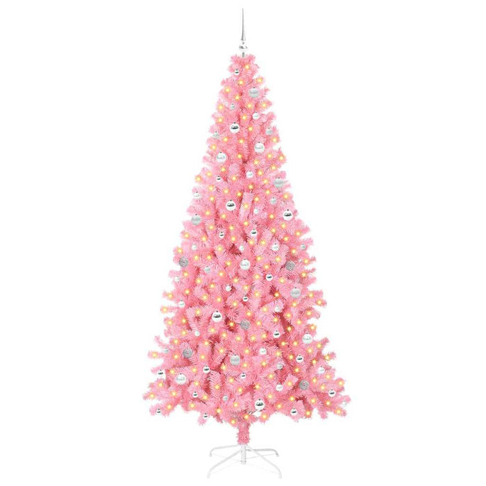 Albero di Natale con 300 LED con supporto Rosa 240 cm PVC 3396452
