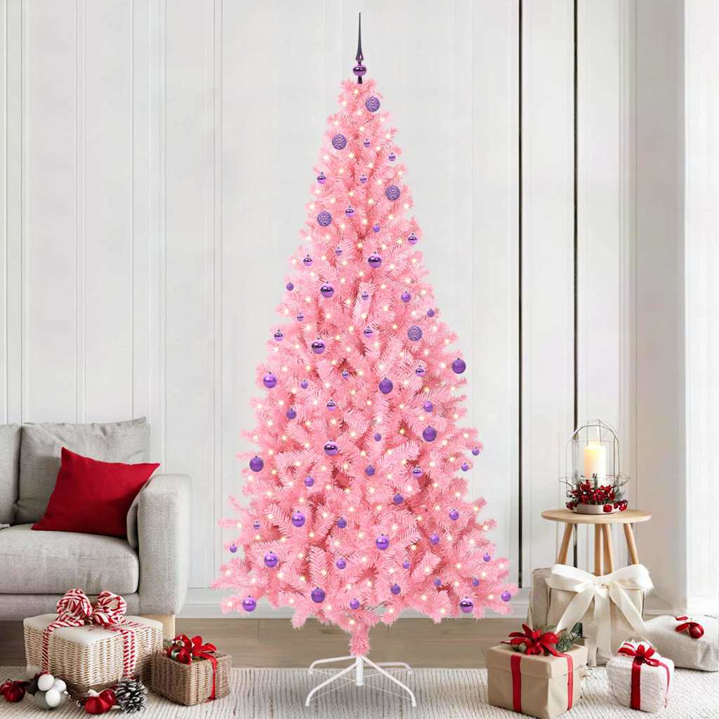 Albero di Natale con 300 LED con supporto Rosa 240 cm PVC 3396453