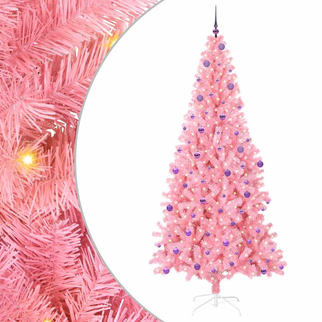 Albero di Natale con 300 LED con supporto Rosa 240 cm PVC 3396453