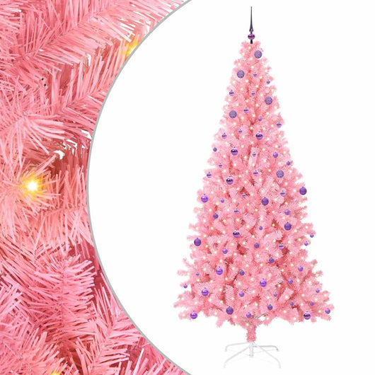 Albero di Natale con 300 LED con supporto Rosa 240 cm PVC 3396453