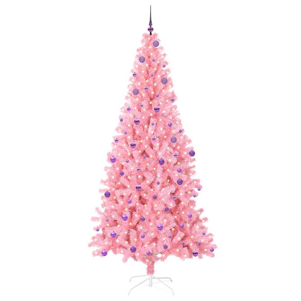 Albero di Natale con 300 LED con supporto Rosa 240 cm PVC 3396453
