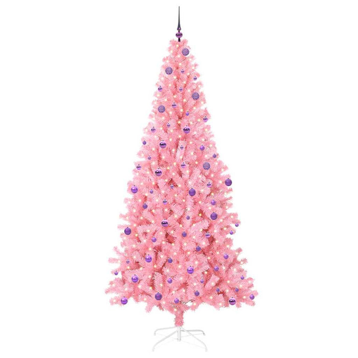 Albero di Natale con 300 LED con supporto Rosa 240 cm PVC 3396453