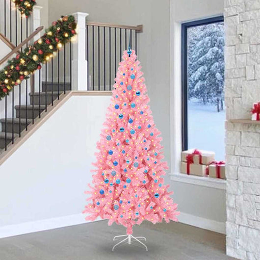 Albero di Natale con 300 LED con supporto Rosa 240 cm PVC 3396454
