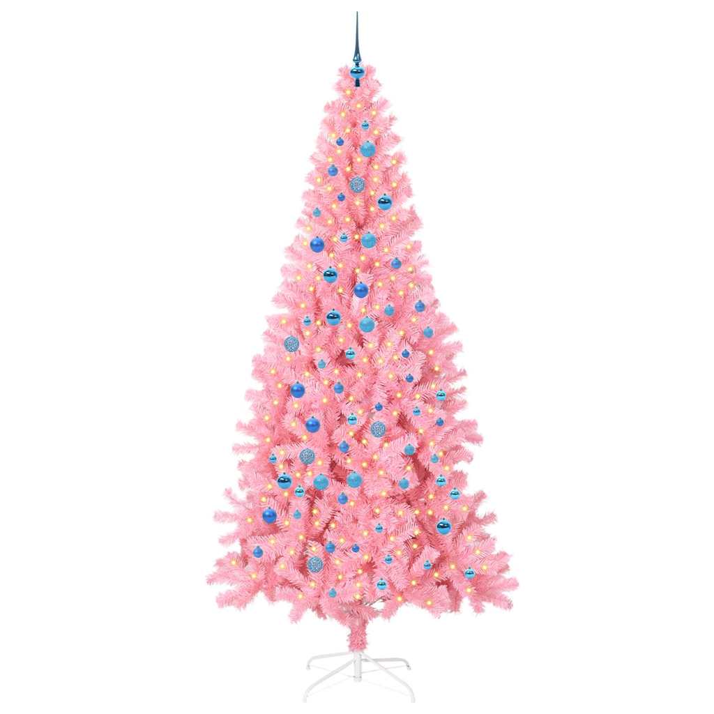 Albero di Natale con 300 LED con supporto Rosa 240 cm PVC 3396454