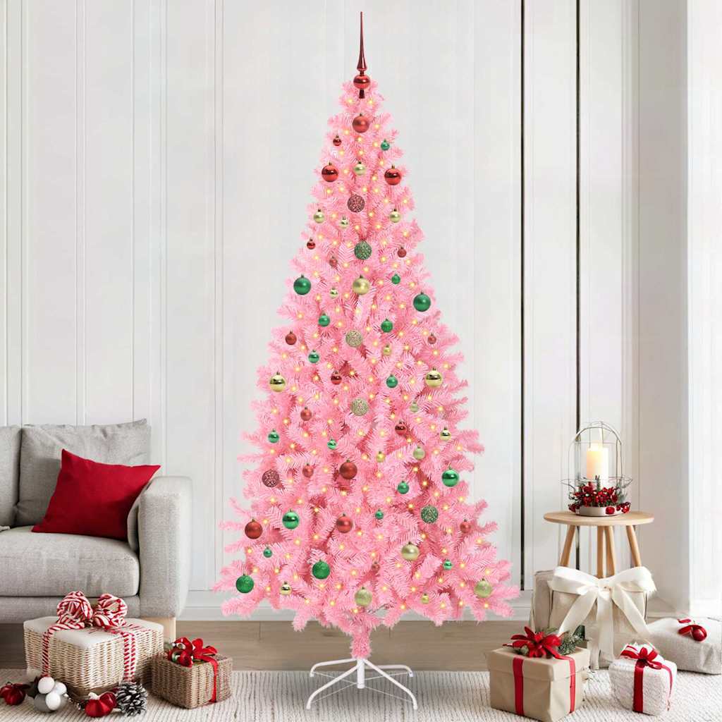 Albero di Natale con 300 LED con supporto Rosa 240 cm PVC 3396455