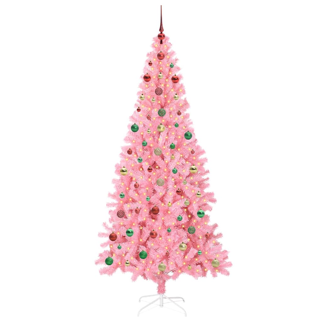 Albero di Natale con 300 LED con supporto Rosa 240 cm PVC 3396455