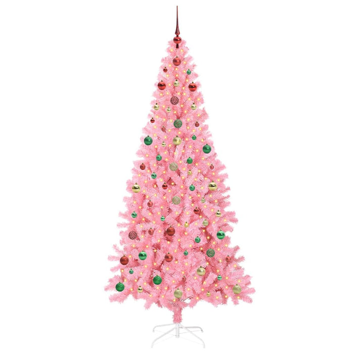 Albero di Natale con 300 LED con supporto Rosa 240 cm PVC 3396455