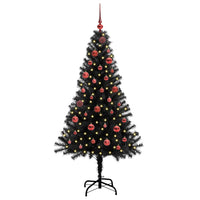 Albero di Natale con 150 LED con supporto Nero 150 cm PVC 3396465