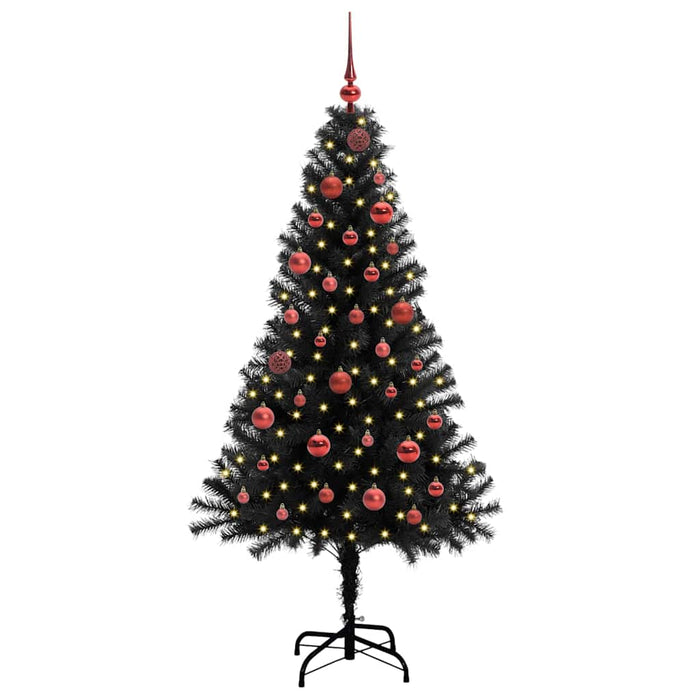 Albero di Natale con 150 LED con supporto Nero 150 cm PVC 3396465
