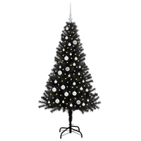 Albero di Natale con 150 LED con supporto Nero 150 cm PVC 3396468