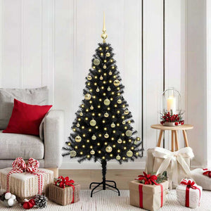 Albero di Natale con 150 LED con supporto Nero 150 cm PVC 3396469