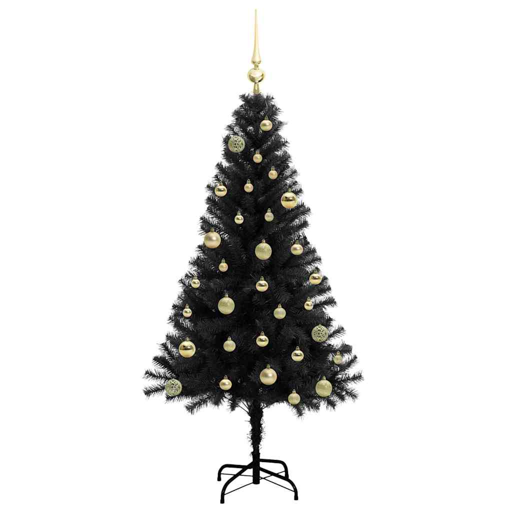 Albero di Natale con 150 LED con supporto Nero 150 cm PVC 3396469