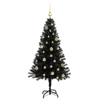 Albero di Natale con 150 LED con supporto Nero 150 cm PVC 3396469