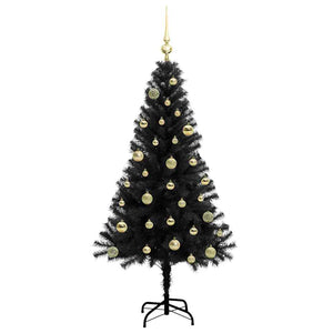 Albero di Natale con 150 LED con supporto Nero 150 cm PVC 3396469