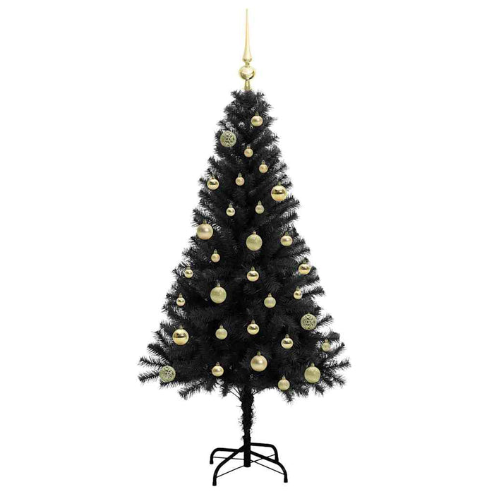 Albero di Natale con 150 LED con supporto Nero 150 cm PVC 3396469
