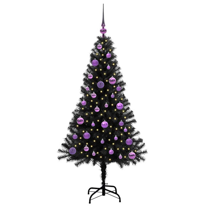 Albero di Natale con 150 LED con supporto Nero 150 cm PVC 3396471