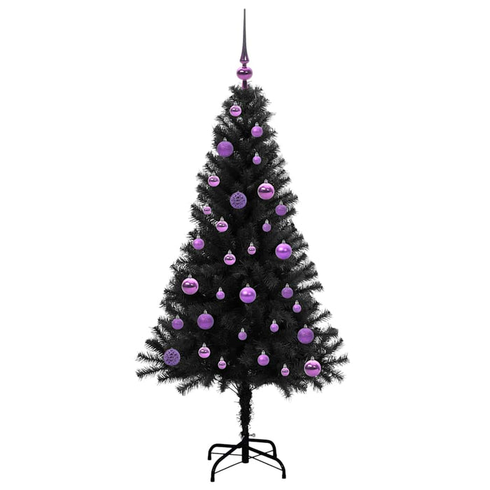 Albero di Natale con 150 LED con supporto Nero 150 cm PVC 3396471
