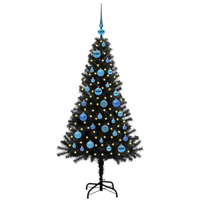 Albero di Natale con 150 LED con supporto Nero 150 cm PVC 3396472