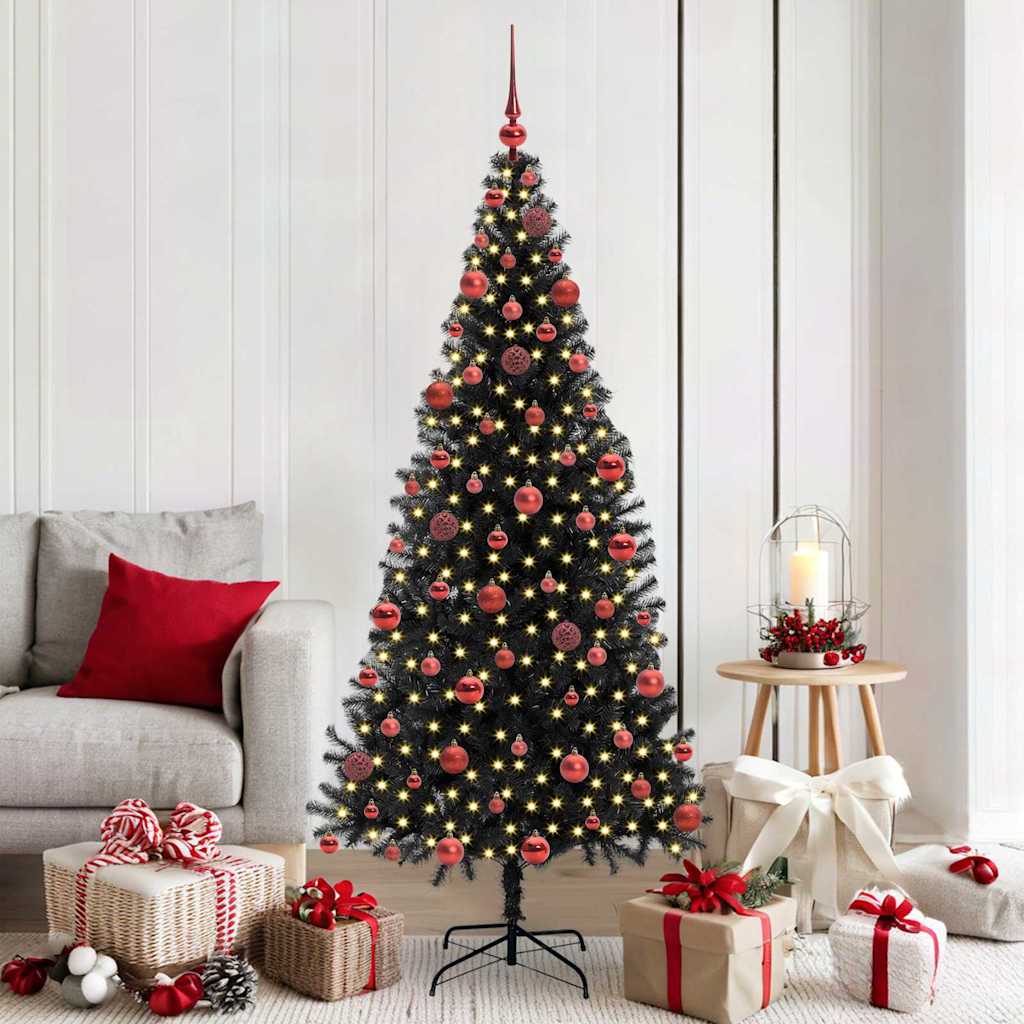 Albero di Natale con 300 LED con supporto Nero 180 cm PVC 3396478