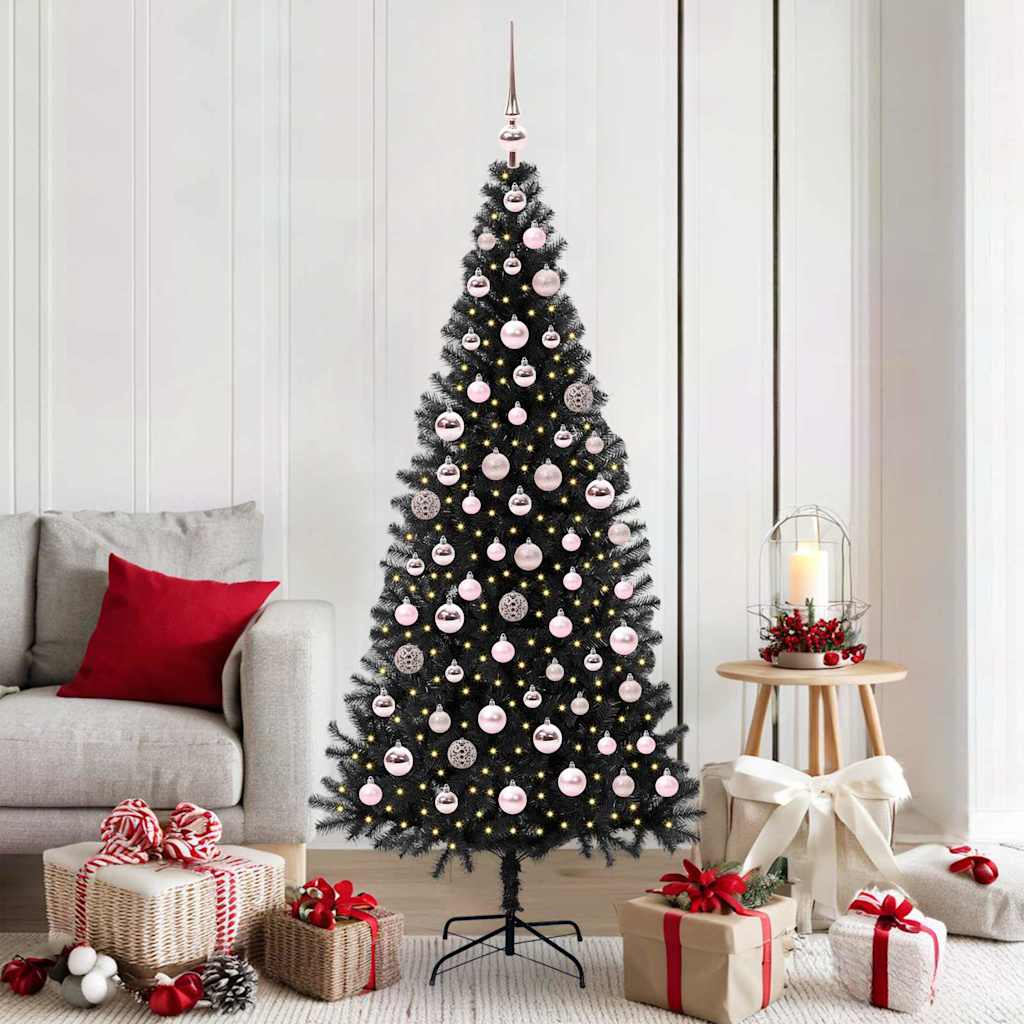 Albero di Natale con 300 LED con supporto Nero 180 cm PVC 3396480