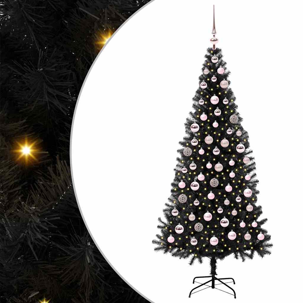 Albero di Natale con 300 LED con supporto Nero 180 cm PVC 3396480