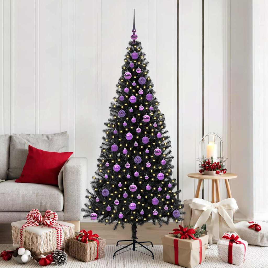 Albero di Natale con 300 LED con supporto Nero 180 cm PVC 3396484
