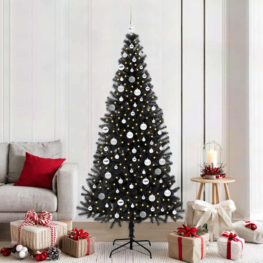 Albero di Natale con 300 LED con supporto Nero 210 cm PVC 3396492