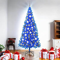 Albero di Natale con 300 LED con supporto Blu 180 cm PVC 3396526