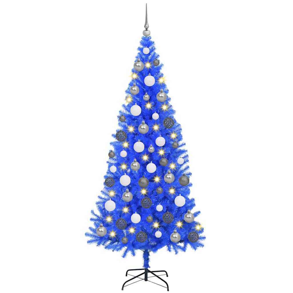 Albero di Natale con 300 LED con supporto Blu 180 cm PVC 3396526