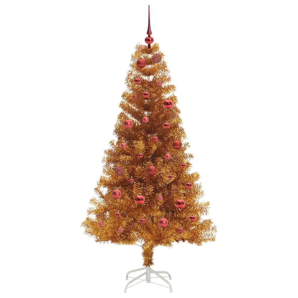 Albero di Natale con 150 LED con supporto Oro 150 cm PET 3396612