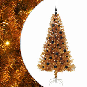 Albero di Natale con 150 LED con supporto Oro 150 cm PET 3396613