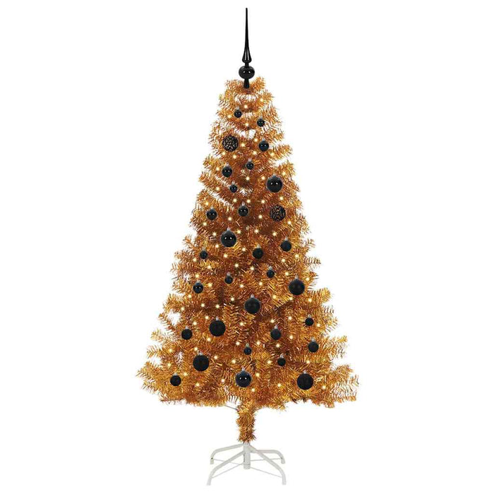 Albero di Natale con 150 LED con supporto Oro 150 cm PET 3396613