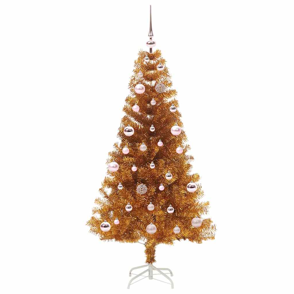 Albero di Natale con 150 LED con supporto Oro 150 cm PET 3396614