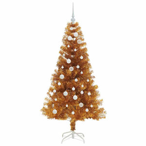 Albero di Natale con 150 LED con supporto Oro 150 cm PET 3396615