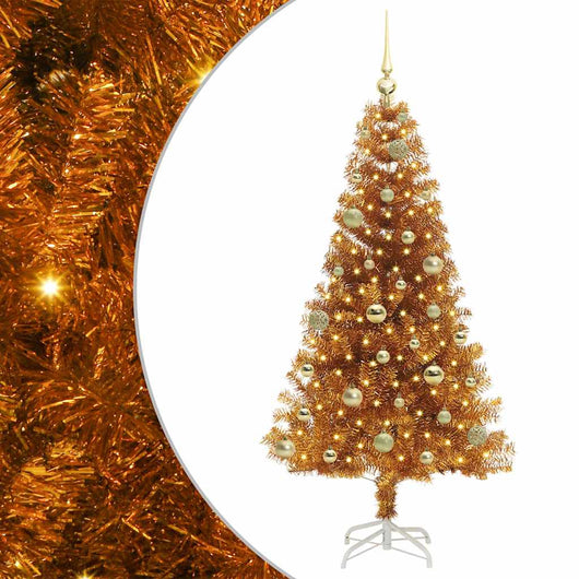 Albero di Natale con 150 LED con supporto Oro 150 cm PET 3396616