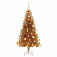 Albero di Natale con 150 LED con supporto Oro 150 cm PET 3396616