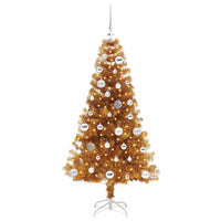 Albero di Natale con 150 LED con supporto Oro 150 cm PET 3396617