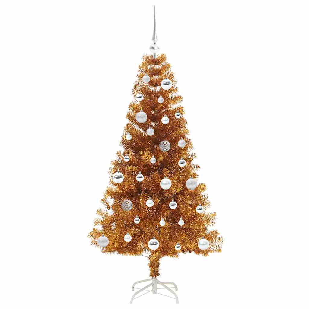 Albero di Natale con 150 LED con supporto Oro 150 cm PET 3396617