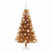 Albero di Natale con 150 LED con supporto Oro 150 cm PET 3396617
