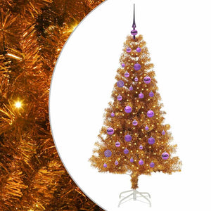 Albero di Natale con 150 LED con supporto Oro 150 cm PET 3396618