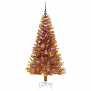 Albero di Natale con 150 LED con supporto Oro 150 cm PET 3396618