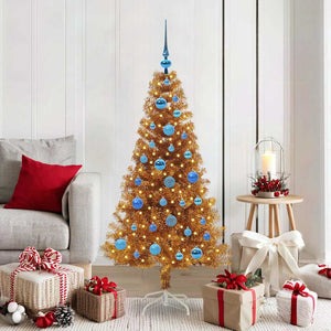 Albero di Natale con 150 LED con supporto Oro 150 cm PET 3396619