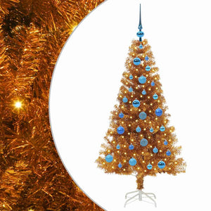 Albero di Natale con 150 LED con supporto Oro 150 cm PET 3396619