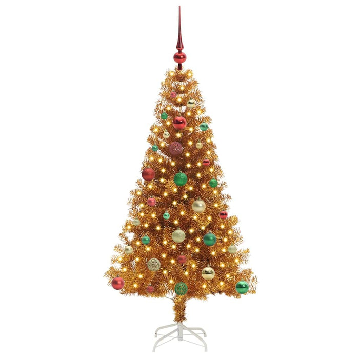 Albero di Natale con 150 LED con supporto Oro 150 cm PET 3396620
