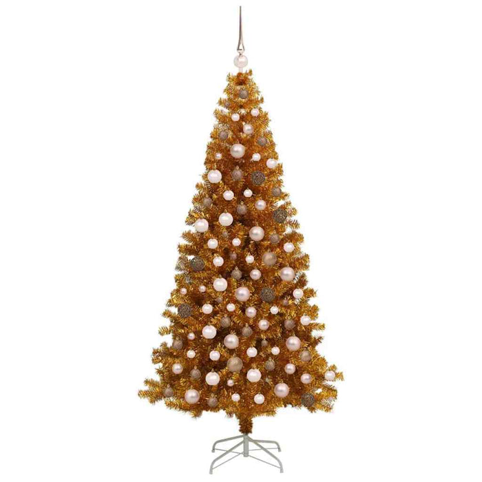 Albero di Natale con 300 LED con supporto Oro 180 cm PET 3396623