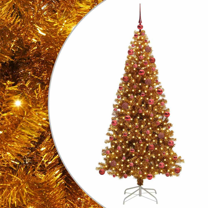 Albero di Natale con 300 LED con supporto Oro 180 cm PET 3396625
