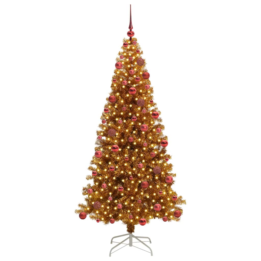 Albero di Natale con 300 LED con supporto Oro 180 cm PET 3396625